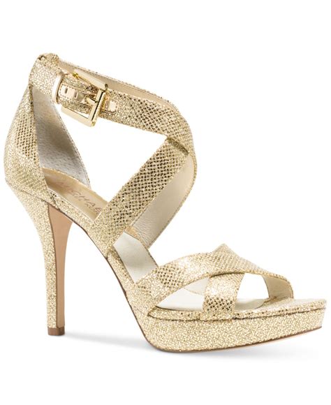 michael kors gold platform sandals